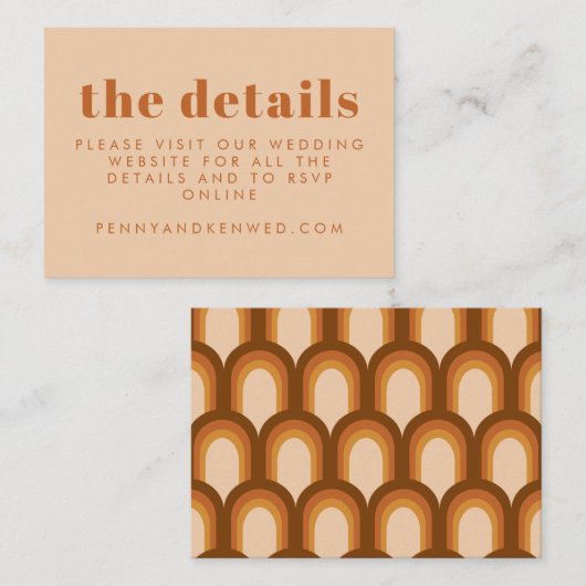 Groovyレトロ70sデザイン(Brown 結婚's Website) エンクロージャーカード (正面/裏面)