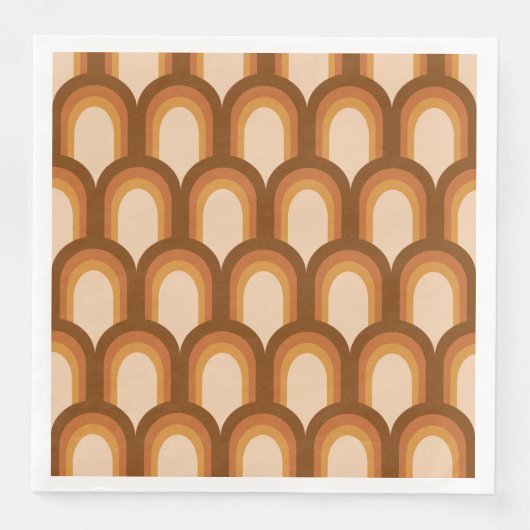 Groovyレトロ70sパターンデザイン結婚(Brown) (正面)