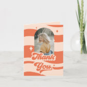 Groovyレトロ70sピーチ卒業サンキューカード サンキューカード (正面)