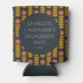 Groovyレトロ70sフローラカスタム婚約パーティ 缶クーラー (正面)