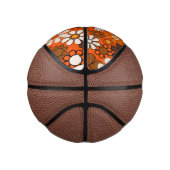 Groovyレトロ70sフローラブラウンとオレンジパターン ミニバスケットボール (右)