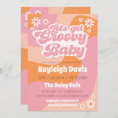Groovyレトロ70sベビーシャワー招待状 招待状 (正面/裏面)