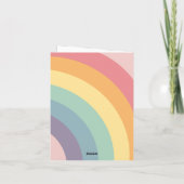 Groovyレトロ70sレインボーベビーシャワー サンキューカード (裏面)