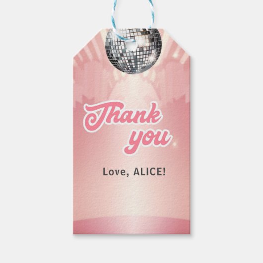 Groovyレトロ70sレッツディスコ誕生日ギフトラベル ギフトタグ (正面)