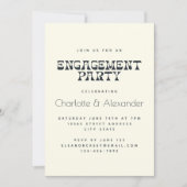 Groovyレトロ70s植物学婚約パーティ 招待状 (正面)