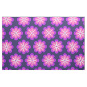 Groovyレトロ70s紫色のピンクの花のパターン ファブリック (ヤード)