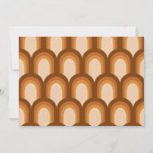 Groovyレトロ70s自然ブラウンモダンナ結婚ート セーブザデート (裏面)