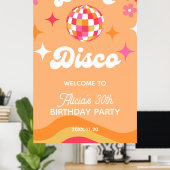 Groovyレトロ70s Let's Disco Any Age誕生日 ポスター (ホームオフィス)