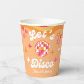 Groovyレトロ70s Let's Disco Any Age誕生日 紙コップ (裏面)