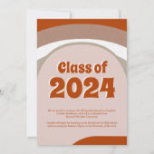 GroovyレトロBoho Arch写真卒業 案内状 (裏面)