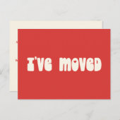 GroovyレトロBright Red新しいアドレスを移動 ポストカード (正面/裏面)