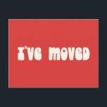 GroovyレトロBright Red新しいアドレスを移動 ポストカード<br><div class="desc">新しいモダンHome Moving Announcementポストカードを明るい赤で移動</div>