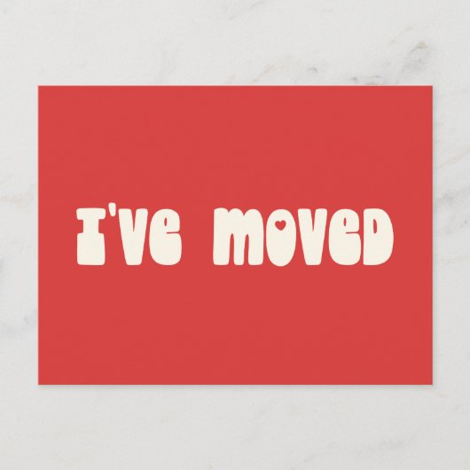 GroovyレトロBright Red新しいアドレスを移動 ポストカード (正面)