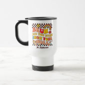 Groovyレトロbruhあなたの仕事を表示先生ギフト トラベルマグ (左)