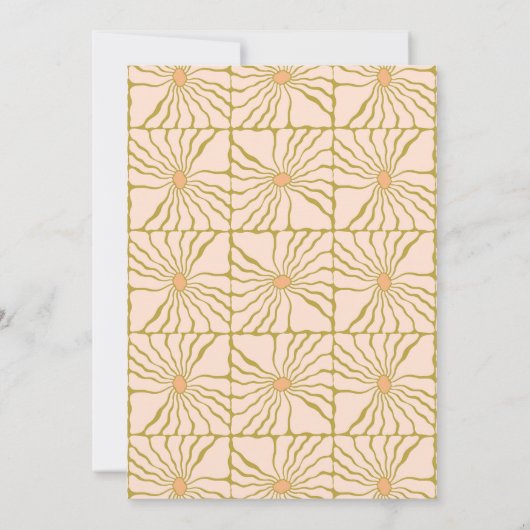 GroovyレトロChartreuseボタニカルグラードパーティー写真 招待状 (裏面)