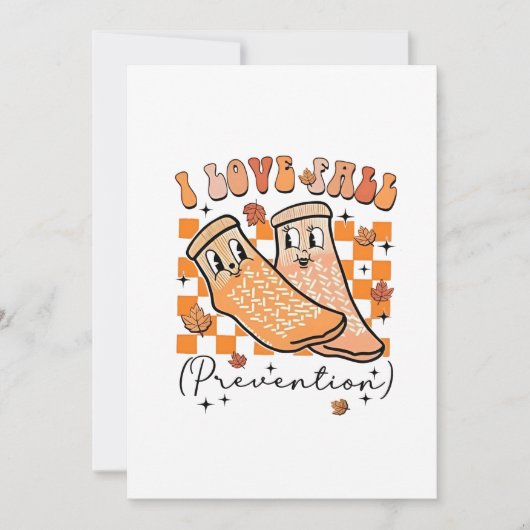 GroovyレトロIラブ秋防止おもしろい サンキューカード (正面)