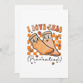 GroovyレトロIラブ秋防止おもしろい サンキューカード (正面/裏面)