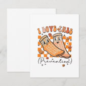 GroovyレトロIラブ秋防止おもしろい サンキューカード (正面/裏面)