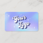 GroovyロゴモダンホログラフィックサロンスパQRコード 名刺 (正面)