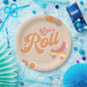 Groovyローラスケートパーティー紙プレート ペーパープレート (パーティー)