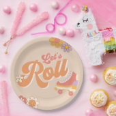 Groovyローラスケートパーティー紙プレート ペーパープレート (パーティー)