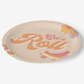 Groovyローラスケートパーティー紙プレート ペーパープレート (アングル)