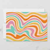 Groovyローラスケートレトロ70sレインボー誕生日 招待状 (裏面)