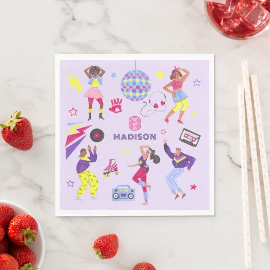 Groovyローラディスコパーティーレトロ80sディスコボール スタンダードランチョンナプキン (インサイチュ)