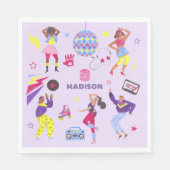 Groovyローラディスコパーティーレトロ80sディスコボール スタンダードランチョンナプキン (正面)