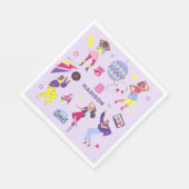 Groovyローラディスコパーティーレトロ80sディスコボール スタンダードランチョンナプキン (角)