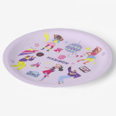 Groovyローラディスコパーティーレトロ80sディスコボール ペーパープレート (アングル)