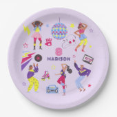 Groovyローラディスコパーティーレトロ80sディスコボール ペーパープレート (正面)