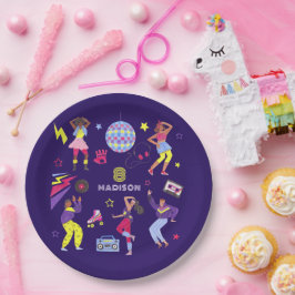 Groovyローラディスコパーティーレトロ80sディスコボール ペーパープレート