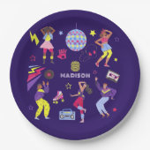 Groovyローラディスコパーティーレトロ80sディスコボール ペーパープレート (正面)