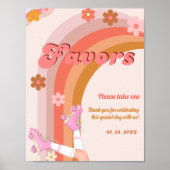 Groovyローラースケッ転がクのレトロの好意サイン ポスター (正面)