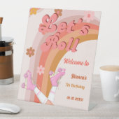 Groovyローラースケッ転がクのレトロウェルカムサイン 台座サイン (インサイチュ)