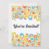 Groovyローラースケートで滑るパーティの招待状 招待状 (裏面)