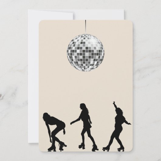 Groovyローラースケートで滑る誕生日パーティー 招待状 (裏面)