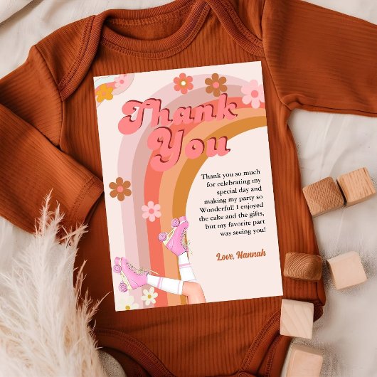 Groovyローラ転がスカートサンキューカードのレトロ 招待状