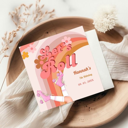 Groovyローラ転がスケート誕生日部 スタンダードカクテルナプキン