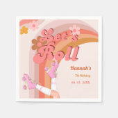 Groovyローラ転がスケート誕生日部 スタンダードカクテルナプキン (正面)