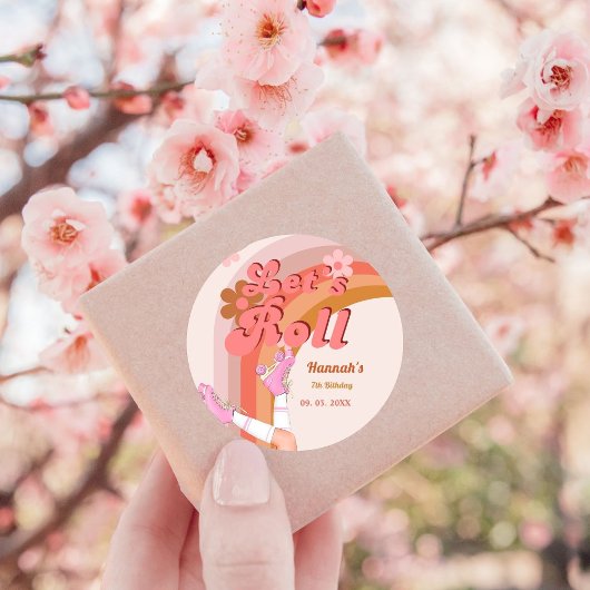 Groovyローラ転がスケート誕生日部 ラウンドシール