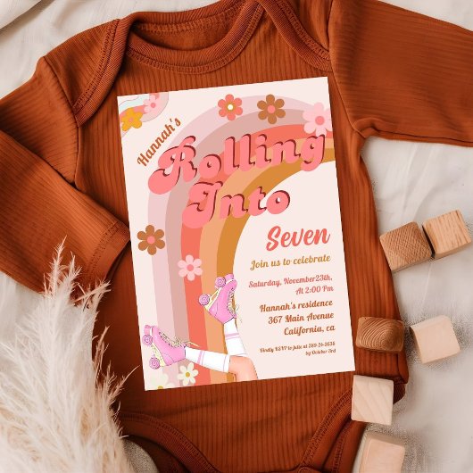 Groovyローラ転がスケート誕生日部 招待状