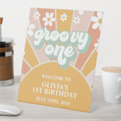 Groovyワンサンシャインファースト誕生日ウェルカムサイン 台座サイン (インサイチュ)