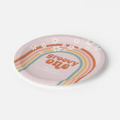 Groovyワンデイジーボホフローラレインボー1st誕生日 ペーパープレート (アングル)