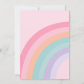 Groovyワンパステルピンクレインボー1st誕生日パーティー 招待状 (裏面)