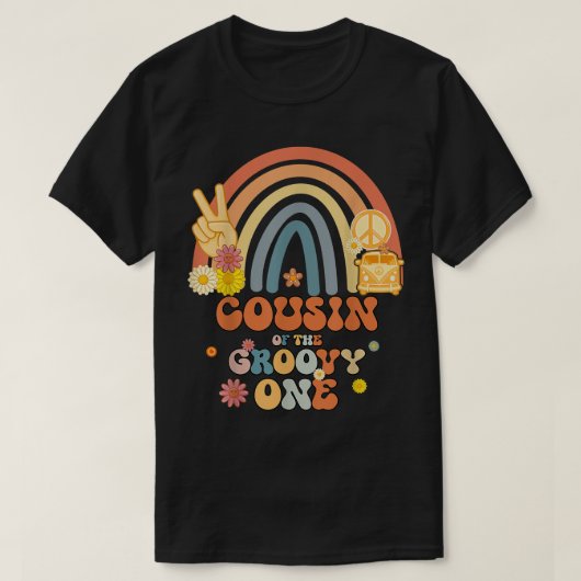 Groovyワンレインボーボホ誕生日パー Tシャツ (デザイン正面)