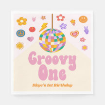 Groovyワンレトロディスコボール1st誕生日パーティー