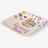 Groovyワンレトロディスコボール1st誕生日パーティー ペーパープレート (傾斜あり)