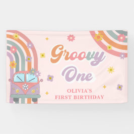 Groovyワンレトロデイジー誕生日パーティー 横断幕